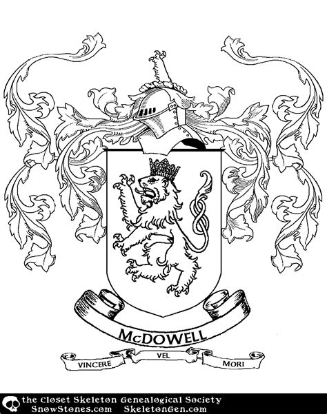 Heraldry Mcdowell Closet Skeleton Genealogical Society Heraldry