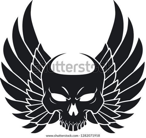 Skull Wings Tattoo Design Stock Vector Royalty Free 1282071958