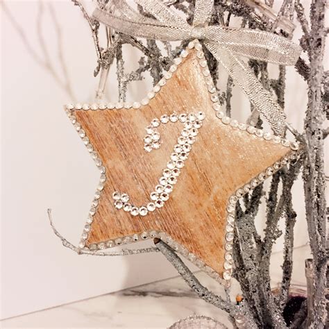 Personalised Star Christmas Tree Decoration Wooden Star Christmas