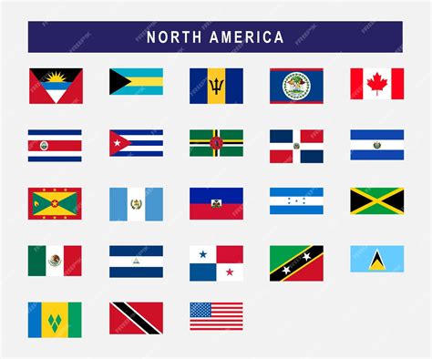 Establecer El Diseño De La Bandera De Los Países De América Del Norte