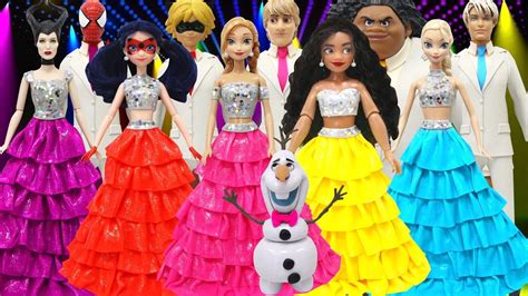 play doh disney princess prom dresses for moana elsa anna ladybug maleficent youtube