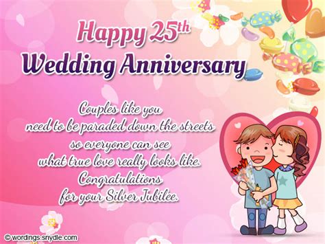 Happy 25th Silver Jubilee Greetings For Couple