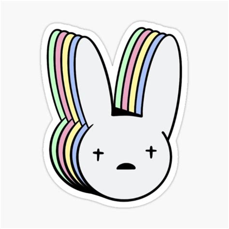Colorful Bad Bunny Logo Sticker By Jazlynngranado Redbubble