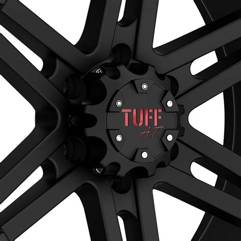 Tuff® T01 Wheels Flat Black With Red Accents Rims