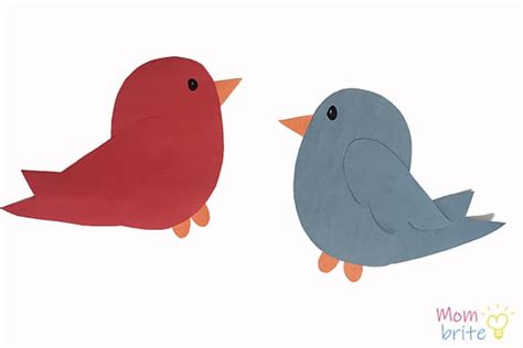 Easy Paper Bird Craft For Kids Free Template Mombrite