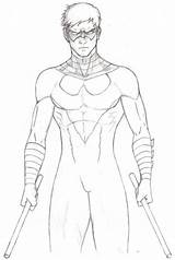 Nightwing Coloring Pages Printable Kids Print Dc Comics Deviantart sketch template