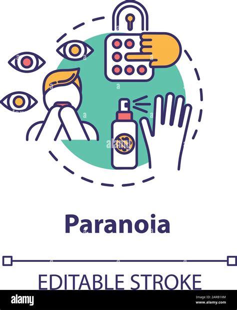 Paranoia Concept Icon Irrational Suspicion Persecution Complex