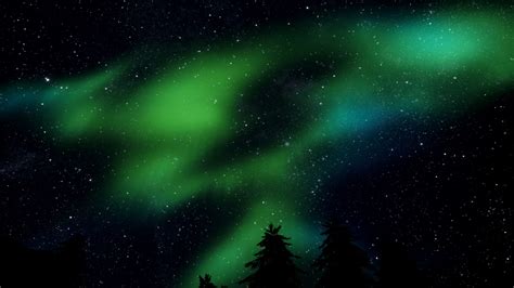 Aurora Borealis On The Starry Night Sky Wallpaper Backiee