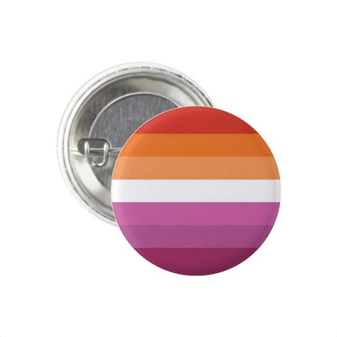 Lesbian Les With Orange Pride Flag Pin Round Circle Button Etsy