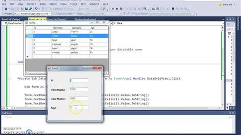 Vb Net Datagridview Show Selected Row Data In Another Form Using Visual Basic Net Code