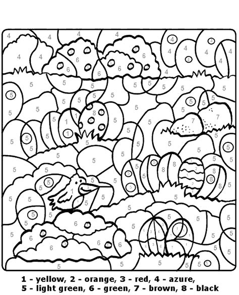 Easter Eggs Color By Number Coloring Page To Print And Download