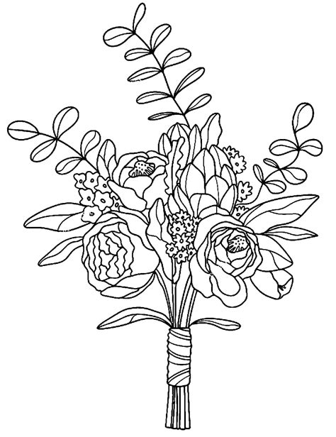 Flower Bouquet Coloring Pages Printable Coloring Pages