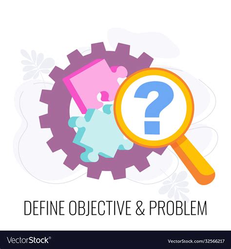 Define Objective And Problem Icon Market Research Vector Image