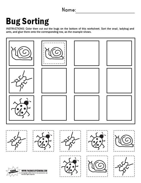 Free Printable Sorting Worksheets For Kindergarten Free Printable