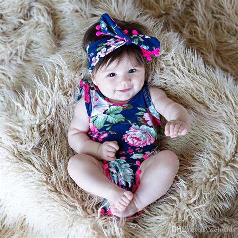 2020 Cute Baby Girls Clothing Tops Flower Bodies Without