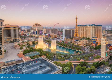 Panoramic View Of The Las Vegas Strip In United States Editorial Stock