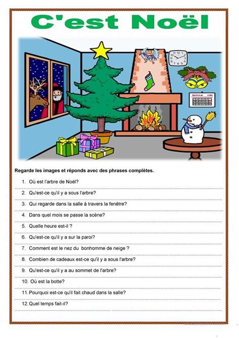 Description Image Cest Noël Français Fle Fiches Pedagogiques