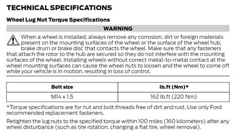 2021 Ford Explorer Lug Nut Torque