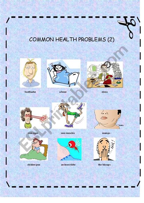 Common Health Problems 2 Esl Worksheet By Vivibastidas
