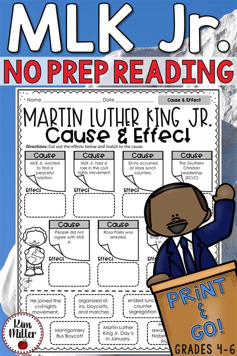 Martin Luther King Jr Activities Mlk Day Math Reading January No Prep