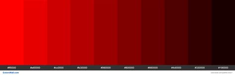 Red Hex Color Codes Chart