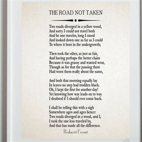 The Road Not Taken By Robert Frost 1916 Great American Poetry Etsy