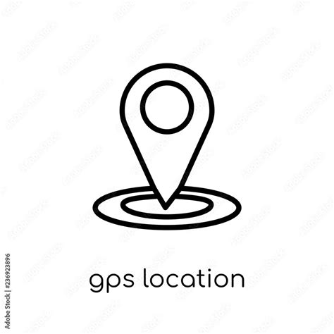 Gps Location Icon Trendy Modern Flat Linear Vector Gps Location Icon