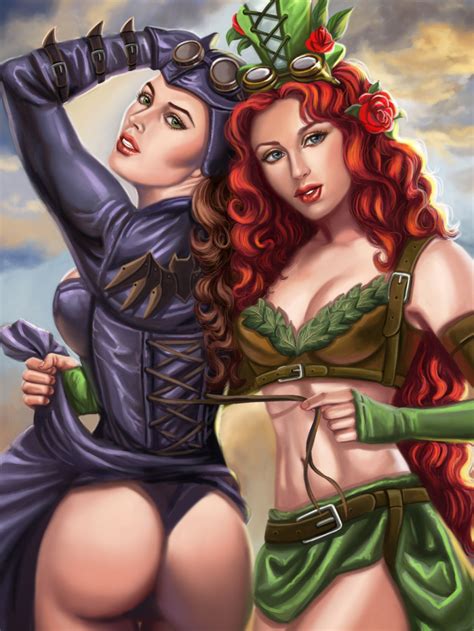 13x17 Signed Steampunk Poison Ivy And Batgirl Print Etsy
