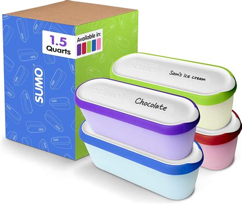 Sumo Ice Cream Containers For Homemade Ice Cream Reusable Tub With Lids For