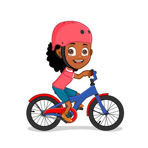 girl cartoon bicycle rider illustrations royalty free vector graphics and clip art istock
