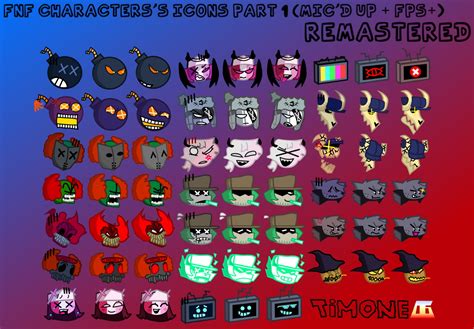 Fnf Characterss Icons Part 1 Remastered Micd Up Fps August 2021