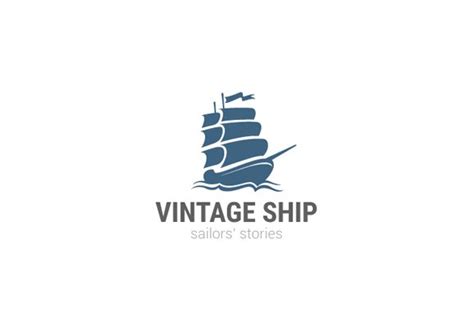 Vintage Ship Logo Sailing Boat Creative Logo Templates ~ Creative Market