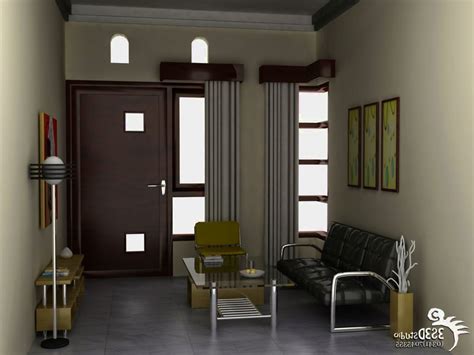 Satu sofa empuk hitam dengan meja kecil di tengah. Desain Ruang Keluarga Ukuran 3x4 | Gambar Desain Rumah ...