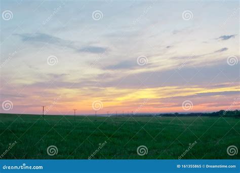 Early Evening Sky Sunset In The Field Stock Image Image Of Field