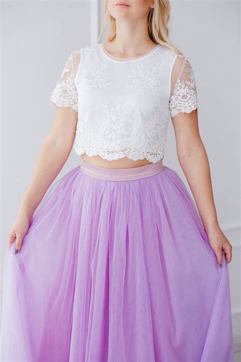 Lilac Floor Length Tulle Skirt Casual Tulle Skirt Bridal Etsy
