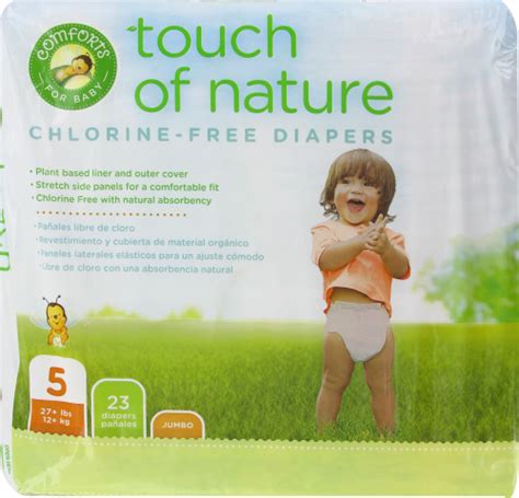 Comforts For Baby Touch Of Nature Size 5 Jumbo Chlorine Free Diapers