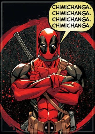 Marvel Comics Deadpool Chimichanga Comic Art Refrigerator