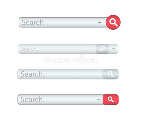 Search Bar Isolated On White Background Vector Template For Internet