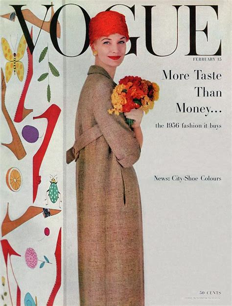 A Vogue Cover Of Sunny Harnett With Flowers Photograph By Karen Radkai