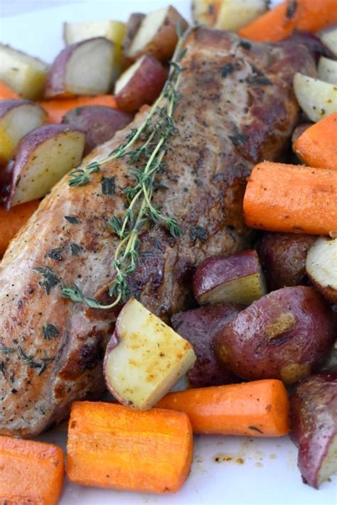 Arrange around meat in pan. Make an easy dinner with pork tenderloin roast on a sheet ...