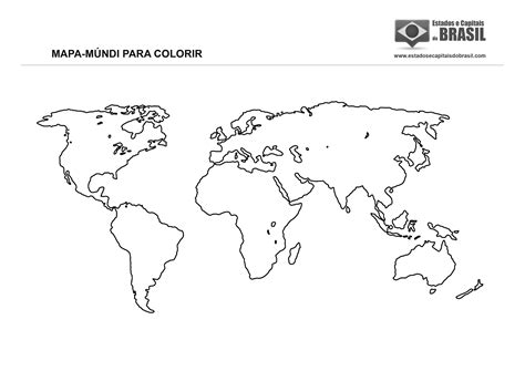 5 Continentes Para Colorir