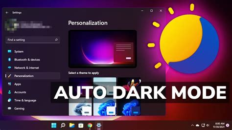 How To Enable Auto Dark Mode In Windows 11 Auto Theme Switch Youtube