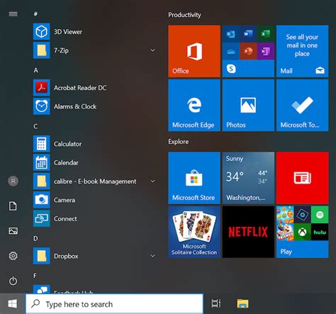 Windows 10 New Start Menu Icons