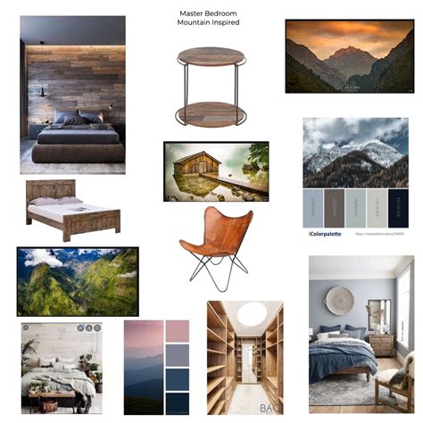 Master Bedroom Mountain Inspired Interior Design Mood Board By