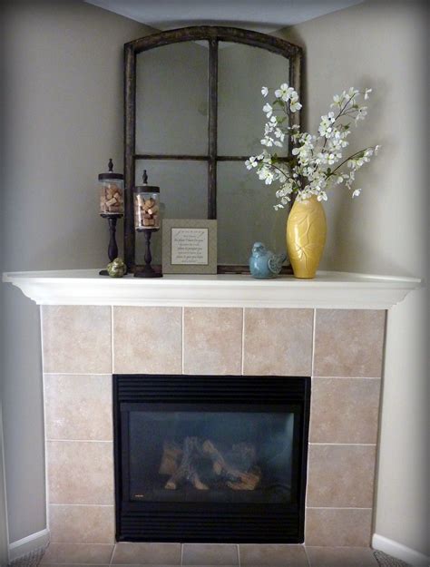 Corner Mantel | Corner mantle decor, Corner fireplace decor, Corner fireplace makeover