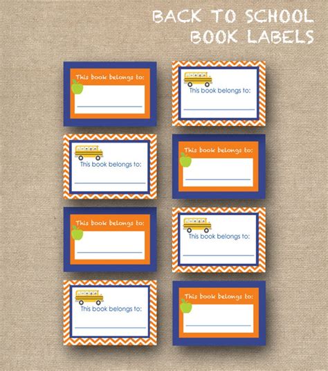 Instant Printable Labels For School Diy Boys Book Labels Etsy