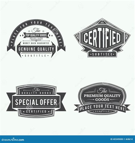 Collection Of Retro Vintage Style Labels And Banners Stock Vector