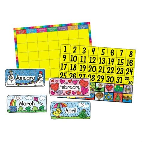 Carson Dellosa Calendar Set Kid Drawn Bulletin Board Set 3270