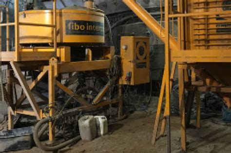 Shotcrete Mixer Tunnel Engineering Gunite Mixing Plant Fibo Intercon