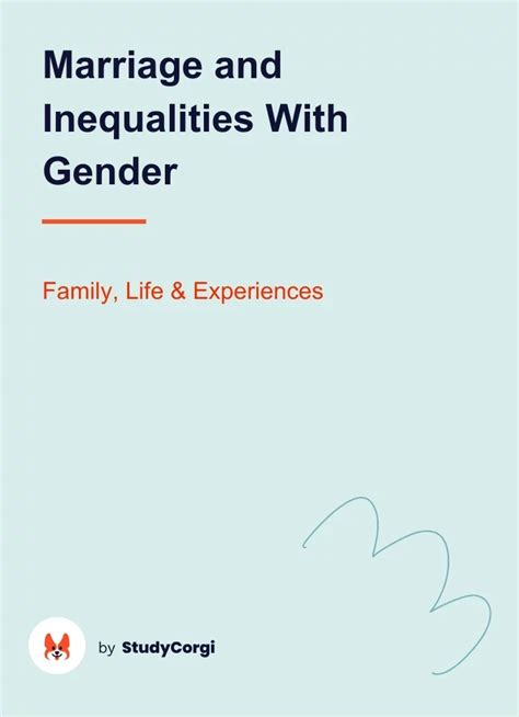 Marriage And Inequalities With Gender Free Essay Example
